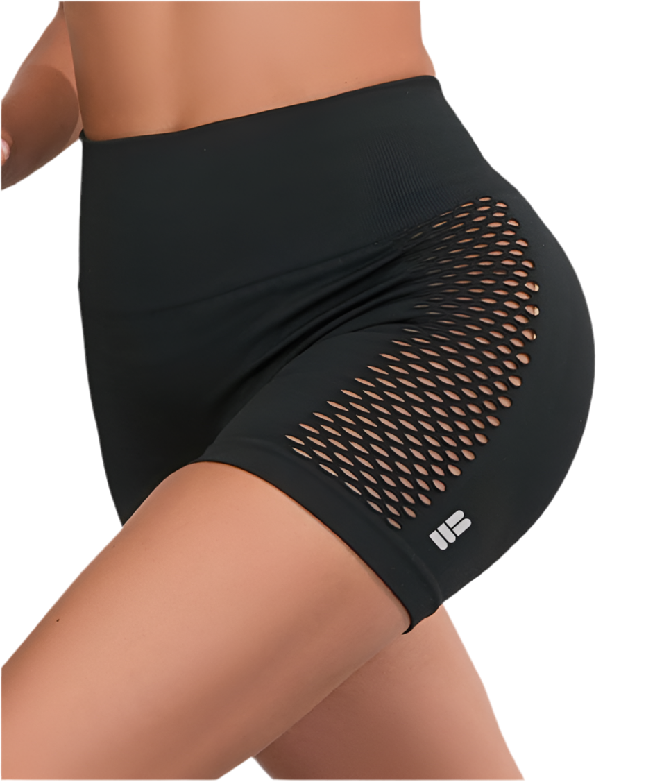 Mind Above Body™ SculptFlex Hollow-Out Shorts – Black (Pre-Order)