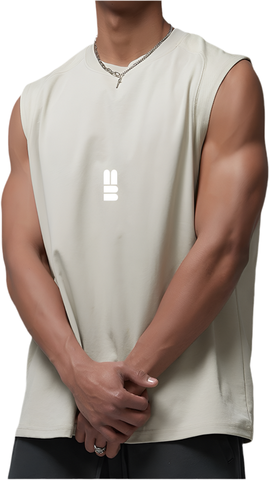 Mind Above Body™ Relaxed Fit Sleeveless Tank Top – Cliffon Ivory (Pre Order)