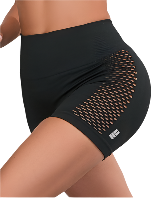 Mind Above Body™ SculptFlex Hollow-Out Shorts – Black (Pre-Order)