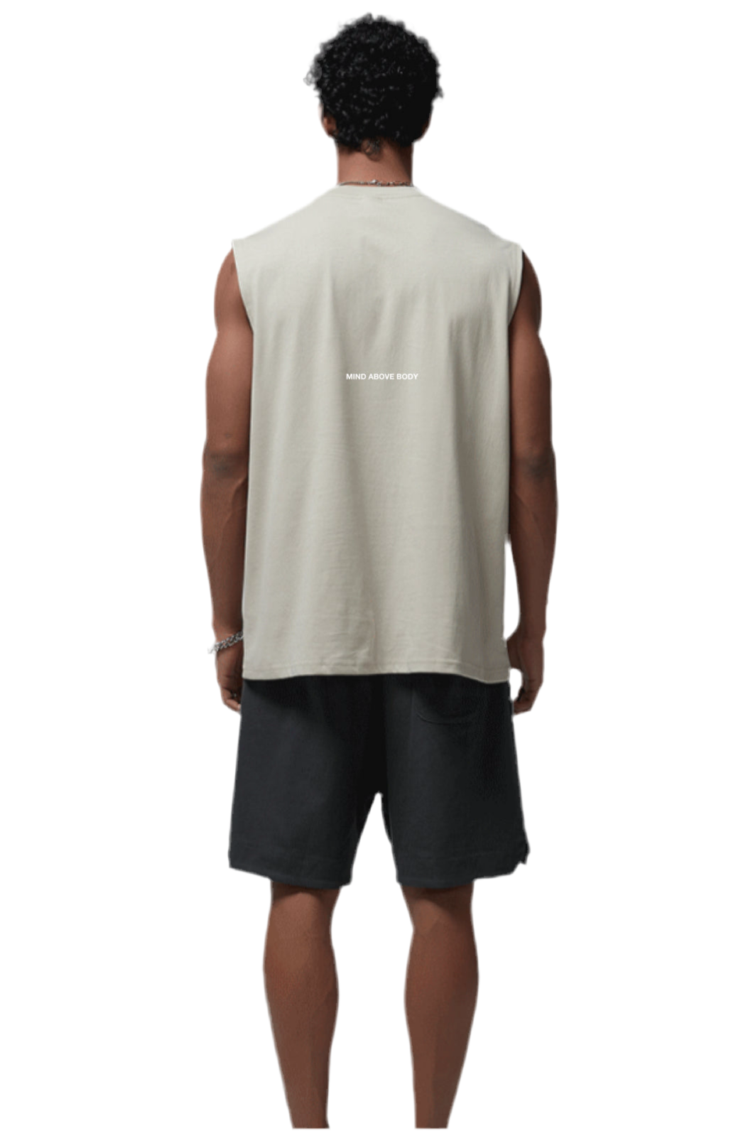 Mind Above Body™ Relaxed Fit Sleeveless Tank Top – Cliffon Ivory (Pre Order)