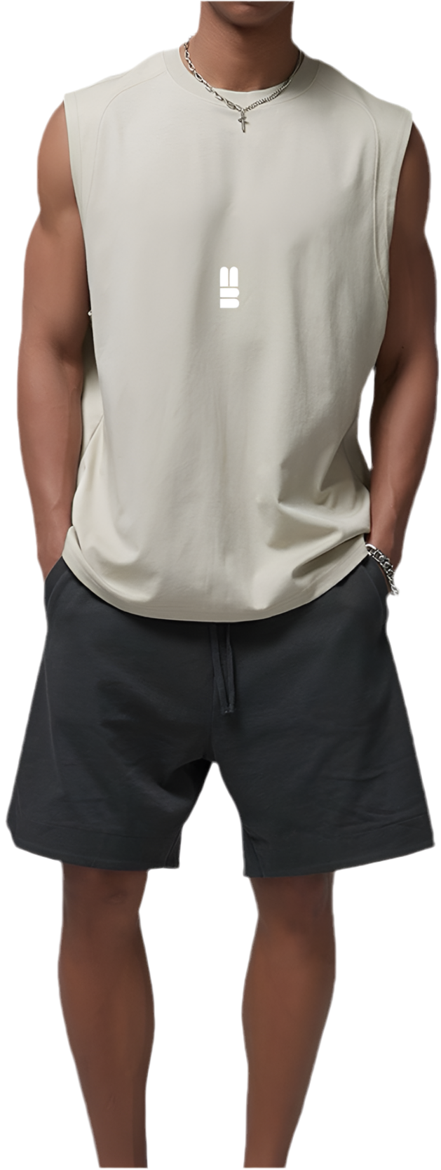 Mind Above Body™ Relaxed Fit Sleeveless Tank Top – Cliffon Ivory (Pre Order)