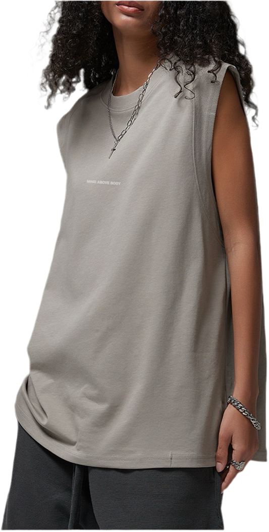 Mind Above Body™ Relaxed Fit Sleeveless Tank – Neutral Taupe (Pre Order)