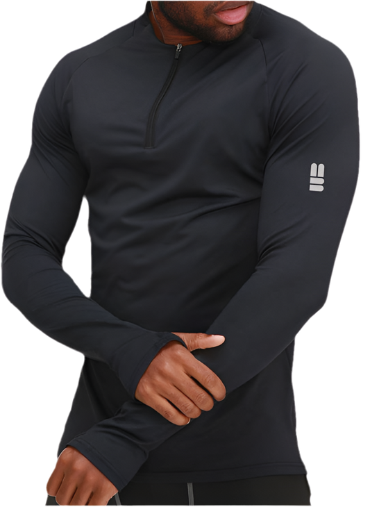 Mind Above Body™ Performance Quarter-Zip Top – Black (Pre Order)